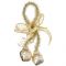 Новогоднее подвесное елочное украшение Золотые бубенцы с золотым оленем, 15,2 см из металла, артикул: 38605 Вид1