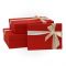 Коробка подарочная дизайн с бантом тиснение рогожка красный 21*17*11см Вид1