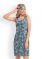 Сорочка женская CLEVER 170-46-M, меланж бирюзовый-темно-синий LS19-771 Вид1