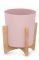 Кашпо алессия цв.розовый с бамбуковой подставкой 1,8л М8265/15 Вид1