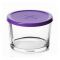 PASABAHCE BASIC контейнер с фиолетовой крышкой стекло 220мл 1078183 Вид1