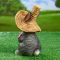 Статуэтка садовая зайка в соломенной шляпе с цветочком 12*13*21,5см 4793741 Вид2
