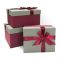 Коробка подарочная с бантом рогожка цв.серый-бордовый 23*19*13см Д10103П.322.1 Вид1