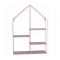 Полки навесные в форме дома, с элементами из МДФ, размер: 350x100x500 мм, цвет розовый, артикул: NBD000090 Вид1