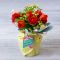 Цветы в букете с Днем рождения, 15х10 см, артикул: 1203224 Вид1