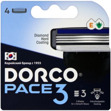 DORCO кассеты сменные pace 3 муж. 4 шт