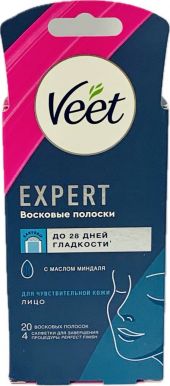 VEET EXPERT полоски восковые д/чувств. кожи лица 20шт