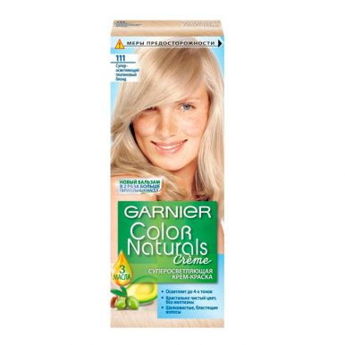 Garnier стойкая питательная крем-краска для волос Color Naturals, тон 111, Платиновый блонд, 110 мл