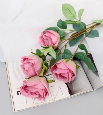 Цветы искусственные роза блю парфюм тёмно-розовый 5*60см 7441958