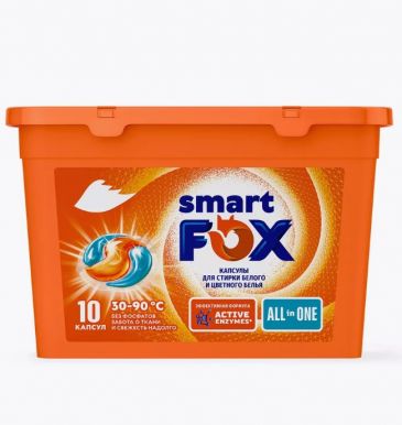 SMART FOX ALL IN ONE капсулы д/стирки концентрированные 10шт