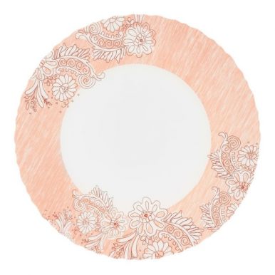 Luminarc тарелка обеденная Minelly Pink, диаметр 25 см, цвет: розовый, Белый