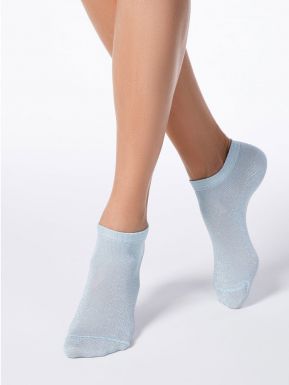 Conte 17с-57Сп носки женские вискозные Active короткие, люрекс, размер: 25, светло-голубой