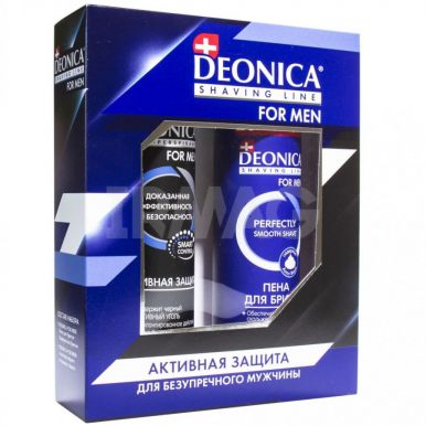 DEONICA набор подарочный for men активная защита: антиперспирант, пена д/бритья