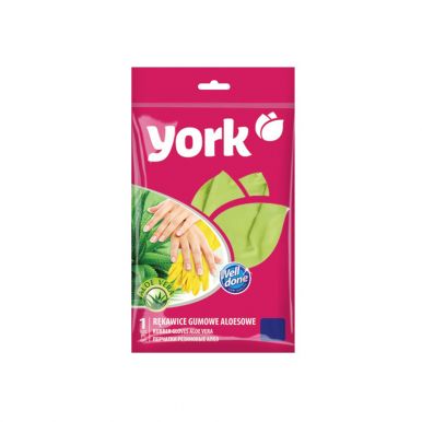 YORK перчатки резиновые с экстрактом алоэ р.S