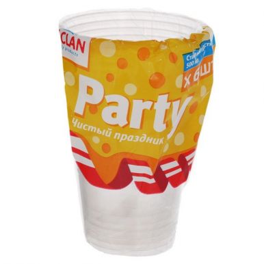 Paclan набор одноразовых стаканов Party, цвет: прозрачный, 500 мл, 6 шт