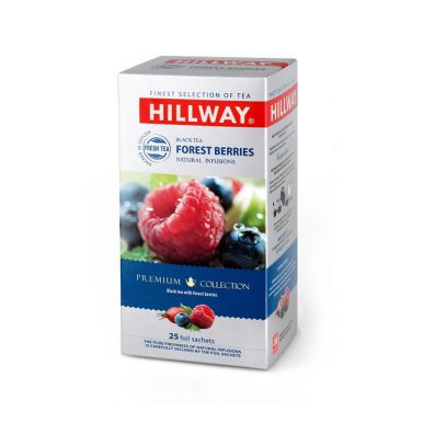 Чай HILLWAY черный байховый с кусочками фруктов и ягод FOREST BERRIES в фольгированных сашетах, карт