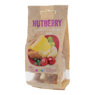 Nutberry смесь орехи фрукты ягоды, 100 гр