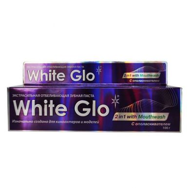 WHITE GLO паста зубная отбеливающая 2в1 100г