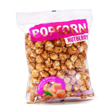 Nutberry Попкорн сладкий Карамель с арахисом, 160 гр