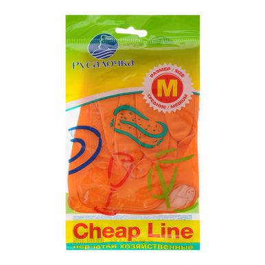 Русалочка перчатки хозяйственные Cheap line, размер: M