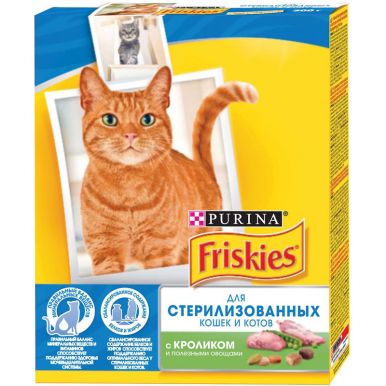 Корм для кошек Фрискис кролик, овощи для стерилизованных, 300 гр