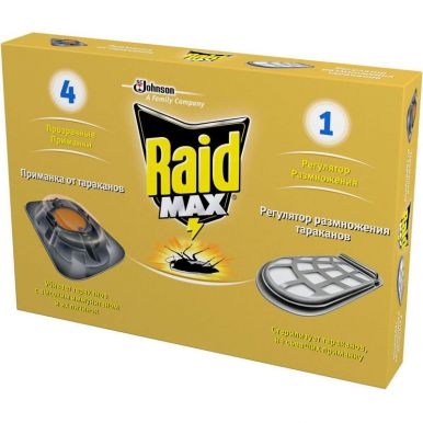 RAID MAX приманка д/тараканов 4шт+1 регулятор размножения