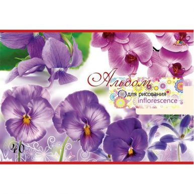 Альбом д/рисования 40л "Фиолетовые цветы"  С1184-10