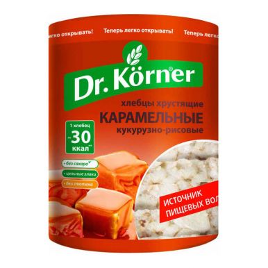 Хлебцы Доктор Кернер кукурузно-рисовые карамельные, 90 гр