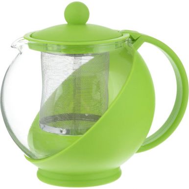 KTZ-075-002 Чайник заварочный термостойкий пластик, ударостойкое жаропрочное стекло 0,75л