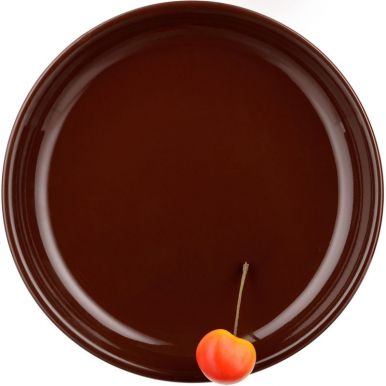 Борисовская керамика тарелка Cтандарт, цвет: темно-коричневый, диаметр 18 см