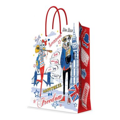 Бумажный пакет Модный Лондон 40,6х48,9х19 см, артикул: 77281