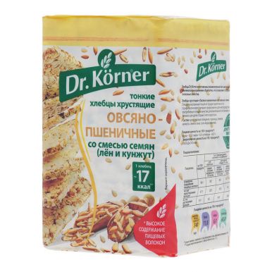 Доктор Кернер Хлебцы Овсяно-пшеничные со смесью семян, 100 гр