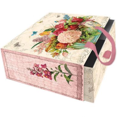 76862 Подарочная коробка Гортензия из мелованного, ламинированного, негофрированного картона 18х18х9