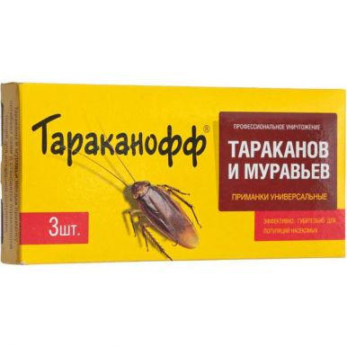 Тараканофф 2286 Контрудар-приманка для уничтожения тараканов и муравьев (3шт)/24