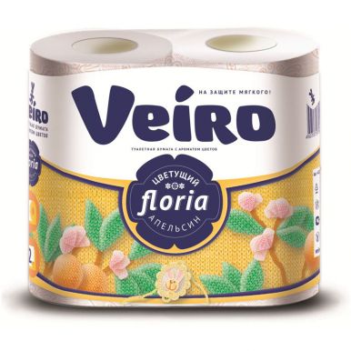 Туалетная бумага VEIRO Floria ароматиз. 2сл. 4 рулона /10/а19477
