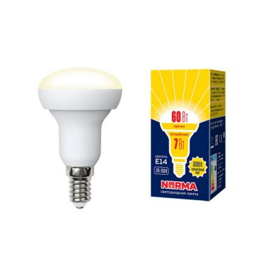 Лампа светодиодная Volpe рефлектор Led-r50-7w/Ww/e14/Fr/Nr, белый, матовый