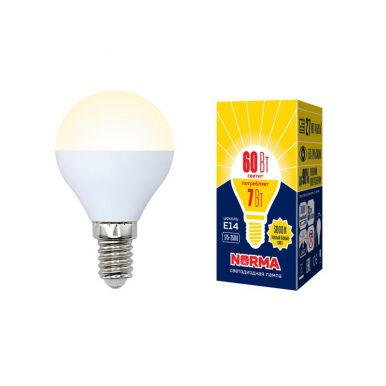 Лампа светодиодная Norma серия Volpe Led-g45-7w/Ww/e14/Fr/Nr картон