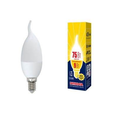 VOLPE лампа светодиодная norma LED-CW37-9W/WW/E14/FR/NR