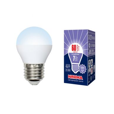 Лампа светодиодная Norma серия Volpe Led-g45-7w/Dw/E27/Fr/Nr картон