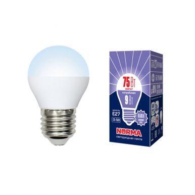 Лампа светодиодная Norma серия Volpe Led-g45-9w/Dw/E27/Fr/Nr, картон