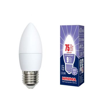 VOLPE лампа светодиодная norma LED-C37-9W/DW/E27/FR/NR