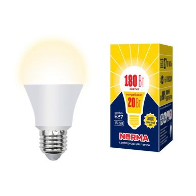 VOLPE лампа светодиодная norma LED-A65-20W/WW/E27/FR/NR
