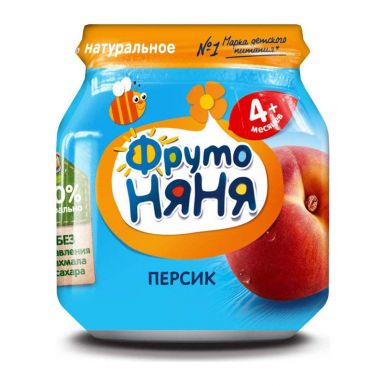 Детское питание Фрутоняня пюре персиковое с 4 месяцев, 100 г