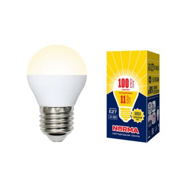 Лампа светодиодная Led-g45-11w/Ww/E27/Fr/Nr, картон