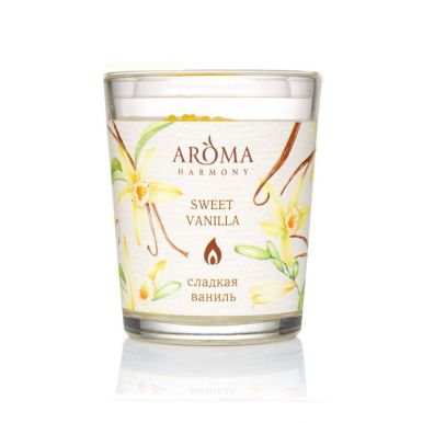 AROMA HARMONY свеча аромат. сладкая ваниль 160г/8