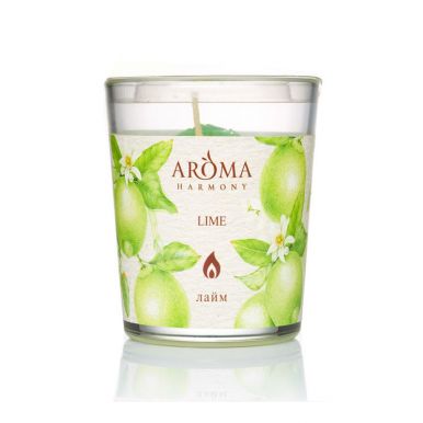 AROMA HARMONY свеча аромат. лайм 160г/8