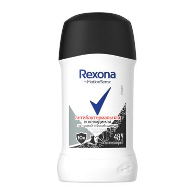 Rexona антиперспирант стикер женский Антибактериальный и Невидимый на Черном и Белом, 50 мл