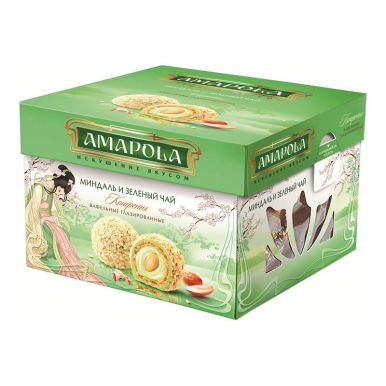 Набор конфет Амапола Миндаль и зеленый чай 100г; 12
