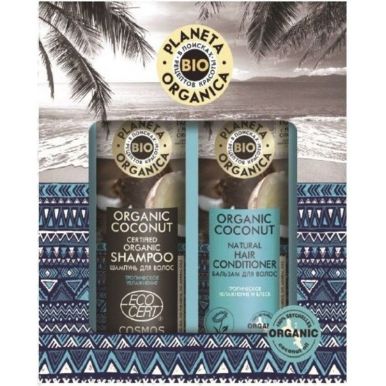 Planeta Organica Organic coconut ПН для волос Тропическое увлажнение и блеск волос