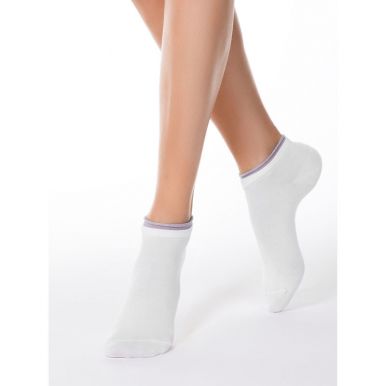 CONTE носки женские декор. резинка active 12С-32СП 035 белый-сиреневый р.25